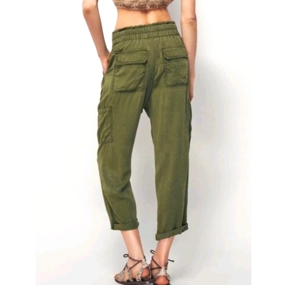 NWOT Free People Summer’s Over Green Cargo Pants 2 - Picture 2 of 10